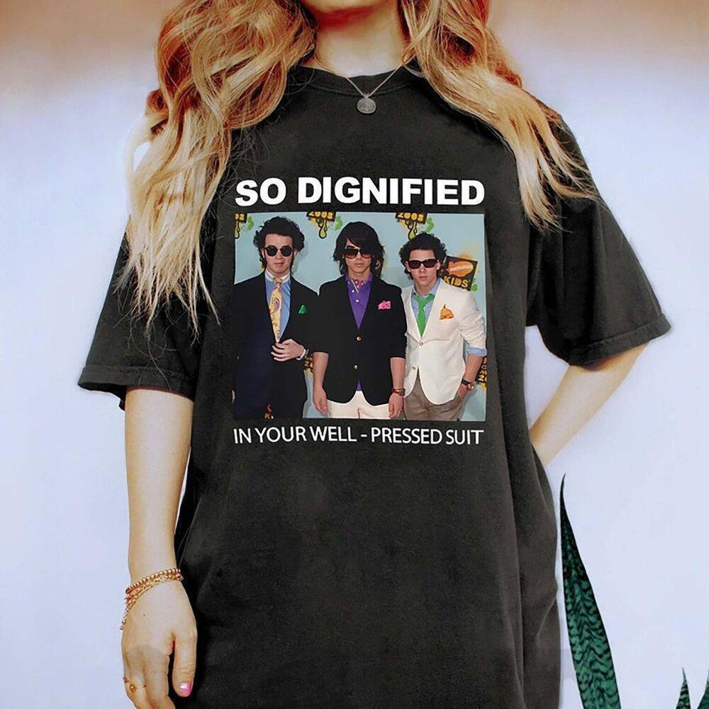 Jonas Brothers Tour Graphic Tee Well-Pressed Suit Music Fan Gift Casual Shirt